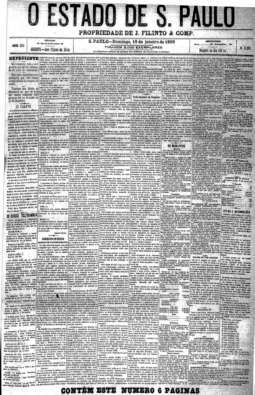 Primeiro Almanaque Estado funcionava como um guia da cidade. 19/1/1896, primeira coluna