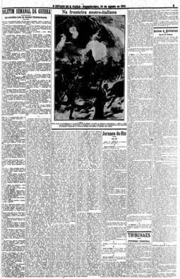 Boletim Semanal da Guerra, escrito por Julio Mesquita, tornou-se leitura obrigatória na cidade, 23/8/1915 