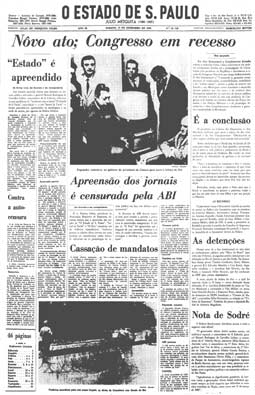 Publicado o Ato Institucional n.º5, 14/12/1968