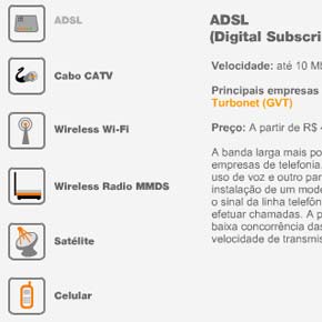 Opções de banda larga no Brasil