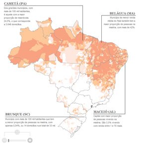 Mapa da miséria e da desigualdade econômica no Brasil Mapa da miséria e da desigualdade econômica no Brasil