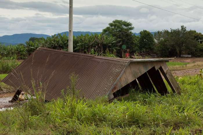 Casa destruida pela chuva no município de Dona Francisca-RS. 06-01-2010