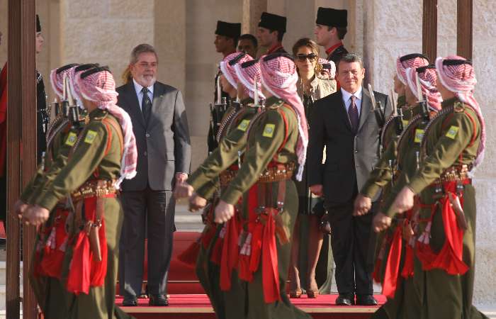Lula visita o Rei Abdliah II Al Hussein, no Palácio Hummar em Amã na Cisjordânia