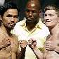 Manny Pacquiao e Rick Hatton posam após pesagem na véspera de luta