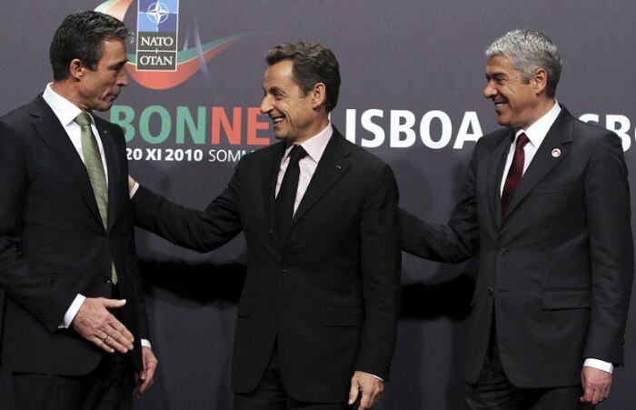 Anders Fogh Rasmussen, Nicolás Sarkozy e José Sócrates