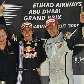 Festa do pódio em Abu Dabi, após o último GP da temporada da F-1