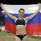 Isinbayeva desfilou com a bandeira da Rússia