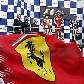 Bandeira da Ferrari tremula perto do pódio do GP da Bélgica de Fórmula 1