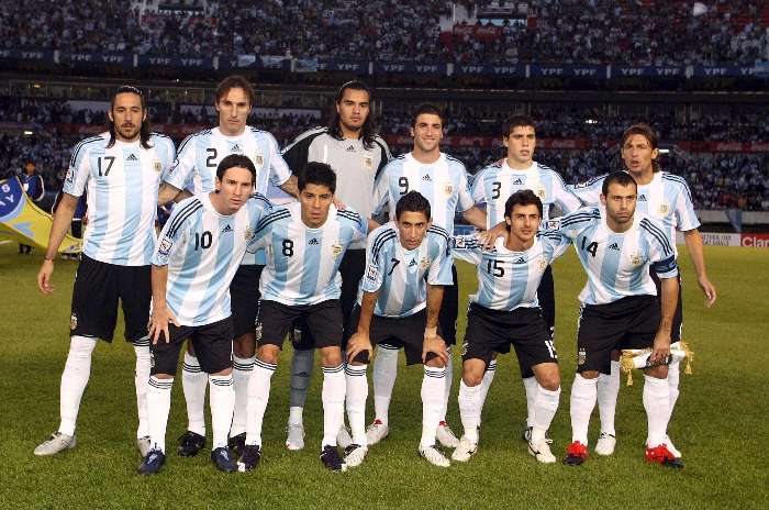 O time posado da Argentina antes de jogo pelas Eliminatórias da Copa 2010