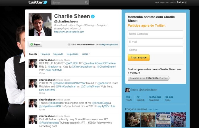 Conheça as personalidades que aderiram ao Twitter em 2011