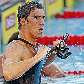 Michael Phelps celebra a vitória nos 100 m borboleta no Mundial de Roma