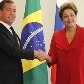 Com uma lesão no pé, Dilma encontra Medvedev no Palácio do planalto Com uma lesão no pé, Dilma encontra Medvedev no Palácio do planalto