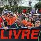 Participantes da marcha de abertura do Fórum Social apoiam a causa palestina