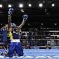 O boxeador brasileiro David Lourenço comemora a conquista do ouro nos Jogos Olímpicos da Juventude