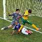 Segundo gol da África do Sul, marcado por Mphela, que venceu o goleiro francês Lloris