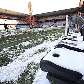 Vista do campo do Estádio Luigi Ferrari, em Genoa (ITA), com neve - o jogo contra o Bari foi adiado