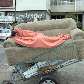Catador de papel dorme em sofá sobre seu carrinho em dia muito frio em São Paulo. 05/08/2010 Catador de papel dorme em sofá sobre seu carrinho em dia muito frio em São Paulo. 05/08/2010