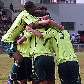 Jogadores do Palmeiras comemoram gol sobre o Cuiabá Jogadores do Palmeiras comemoram gol sobre o Cuiabá