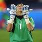 Goleiro Essam Al Hadari comemora a vitória do Egito sobre a Itália