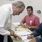 Candidato a vice-presidente na chapa de Dilma, Michel Temer, votou na PUC-SP pela manhã