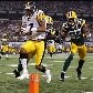 Mike Wallace se prepara para marcar um touchdown para o Pittsburgh Steelers