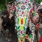 Indiano enfeita elefante para o 130º festival hindu de Rath Yatra, em Ahmadabad