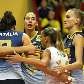 Jogadoras da seleção feminina comemoram vitória sobre o Uruguai Jogadoras da seleção feminina comemoram vitória sobre o Uruguai