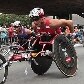 Largada da corrida para deficientes e cadeirantes na São Silvestre, SP
