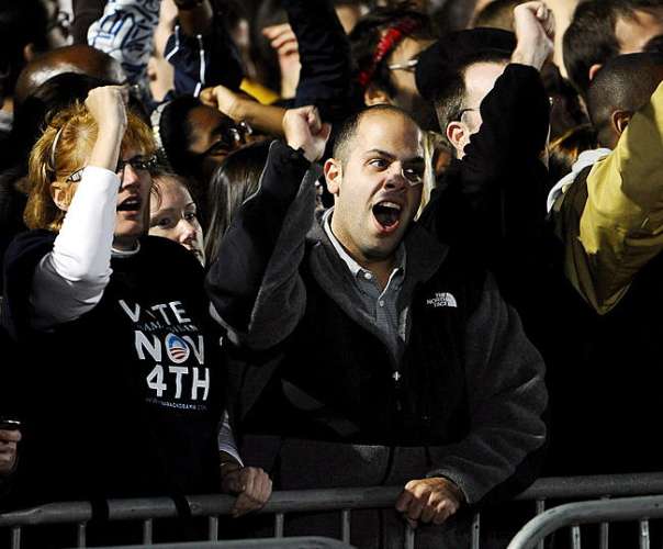 Eleitores do candidato democrata celebram a vitória de Obama no estado de Ohio