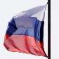 Bandeira russa astiada em meio mastro, em Moscou, após o ataque terrorista desta segunda (29)