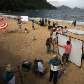 Técnicos preparavam a Praia Vermelha, na Urca, para cena ambientada no ano de 1946
