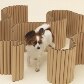 Mostra traz casinhas de cachorro projetadas na medida para eles