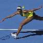 Venus Williams durante vitória sobre a italiana Schiavone por 2 sets a 1 no Aberto da Austrália