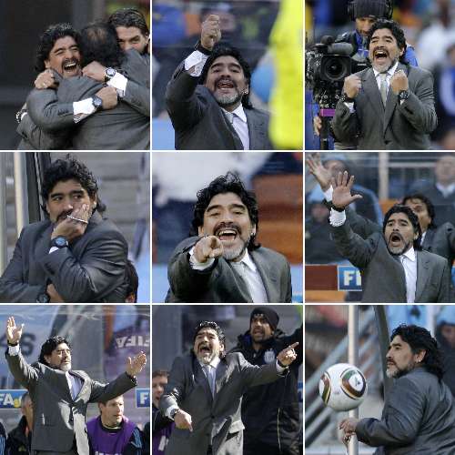 Momentos de Maradona como técnico da Argentina, na Copa do Mundo de 2010, na África do Sul