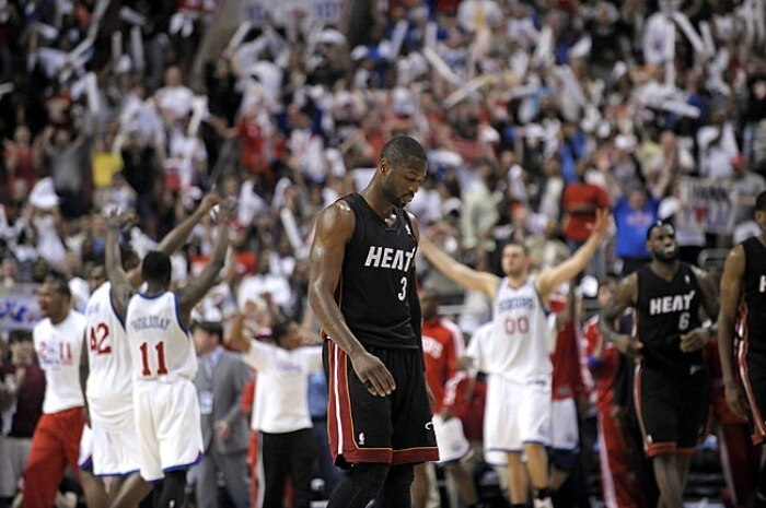 Dwyane Wade lamenta derrota do Miami Heat para Philadephia 76ers nos playoffs 