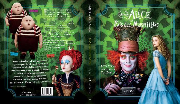 Capa do guia visual do filme Alice no País das Maravilhas, de Lewis Carroll, dirigido por Tim Burton