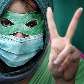 Estudante iraniana durante protesto contra a violência que ocorre com os estudantes pelo governo 