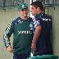 O ex-jogador e atual superintendente de Futebol do Palmeiras, Galeano, conversa com Diego Souza