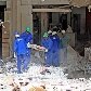 Construção está sendo escorada para que não haja risco de desabamento Construção está sendo escorada para que não haja risco de desabamento