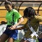 Elas cumpriram todo o ritual de uma partida de futebol e jogaram durante 20 minutos Elas cumpriram todo o ritual de uma partida de futebol e jogaram durante 20 minutos