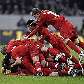 Jogadores do Bayer Leverkusen comemoram vaga na Copa da Alemanha Jogadores do Bayer Leverkusen comemoram vaga na Copa da Alemanha