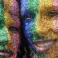 Dois manifestantes mostram seus rostos pintados com as cores do arco-íris Dois manifestantes mostram seus rostos pintados com as cores do arco-íris