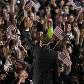 Presidente eleito Barack Obama discursa no Grant Park, em Chicago Presidente eleito Barack Obama discursa no Grant Park, em Chicago