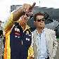 Flavio Briatore caminha pelo paddock em Silverstone com o técnico Fabio Capello Flavio Briatore caminha pelo paddock em Silverstone com o técnico Fabio Capello