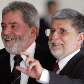 Lula e Amorim em coletiva de imprensa