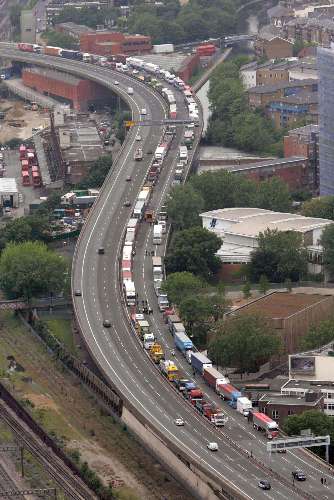 Protesto de caminhoneiros em Londres