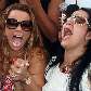 Viviane Araújo e Regina Duran, rainha e presidente da escola, acompanham juntas a apuração