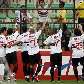 Jogadores do São Paulo comemoram o gol de Borges Jogadores do São Paulo comemoram o gol de Borges
