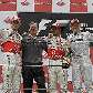 O pódio do GP da China de F-1: Jenson Button, Tim Gross (engenheiro), Lewis Hamilton e Nico Rosberg