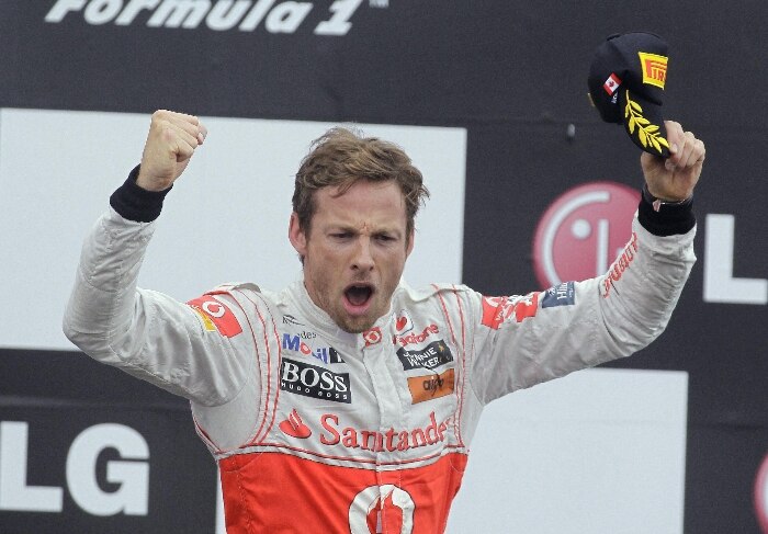 Jenson Button comemora a vitória no GP do Canadá